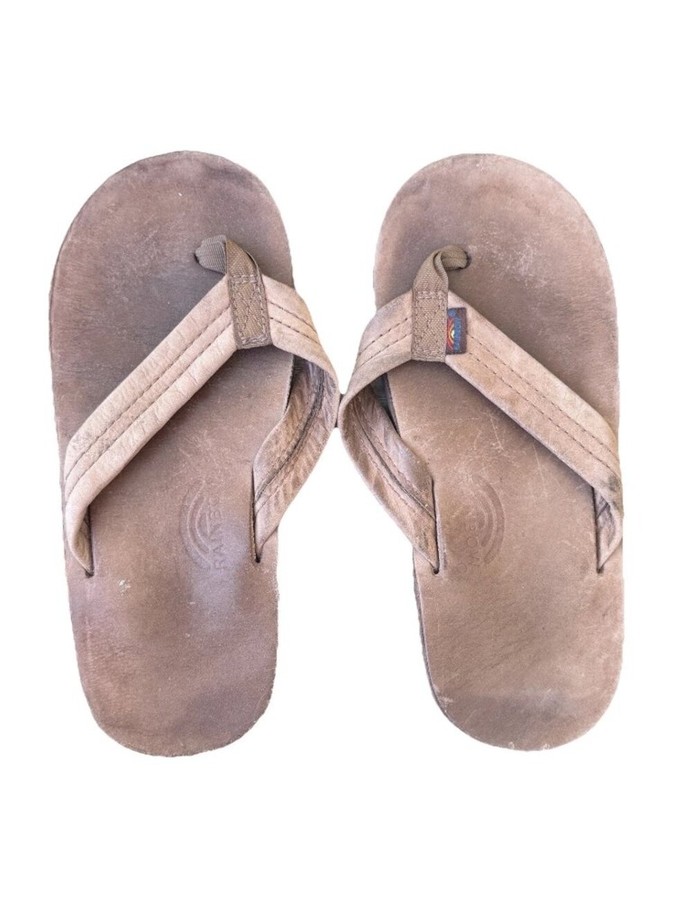 RAINBOW SANDALS FLIP FLOPS Kids Youth Unisex Boys Girls Size 13 1 Brown
